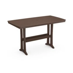 POLYWOOD Nautical Trestle 38" X 73" Bar Table -HomeNest Store Nautical Trestle 38x73 Bar Table PLB83 T2L1MA Mahogany