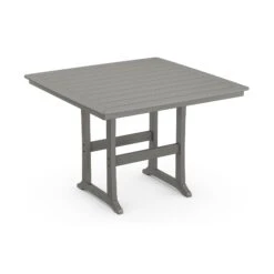 POLYWOOD Nautical Trestle 59" Bar Table -HomeNest Store Nautical Trestle 59 Inch Bar Table PLB85 T2L1GY Slate Grey