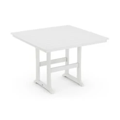 POLYWOOD Nautical Trestle 59" Bar Table -HomeNest Store Nautical Trestle 59 Inch Bar Table PLB85 T2L1WH White