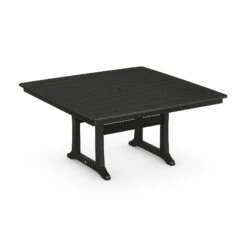 POLYWOOD Nautical Trestle 59" Dining Table -HomeNest Store Nautical Trestle 59 Inch Dining Table PL85 T2L1BL Black