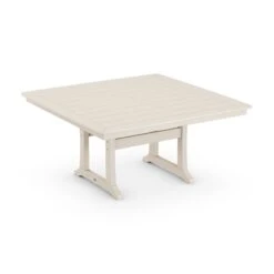 POLYWOOD Nautical Trestle 59" Dining Table -HomeNest Store Nautical Trestle 59 Inch Dining Table PL85 T2L1SA Sand