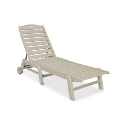 POLYWOOD Nautical Wheeled Chaise - Stackable -HomeNest Store Nautical Wheeled Chaise Stackable NAW2280SA Sand