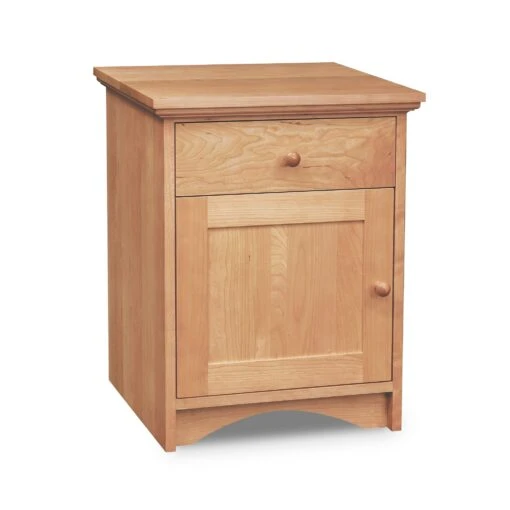 New England Shaker 1-Drawer Nightstand With Door And Arched Base - Image 4