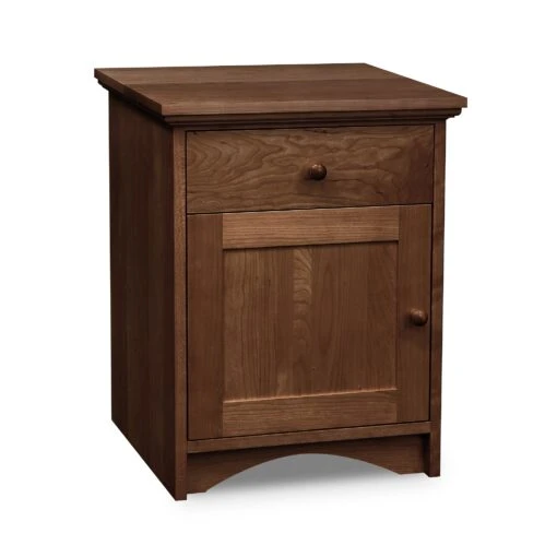 New England Shaker 1-Drawer Nightstand With Door And Arched Base - Image 6