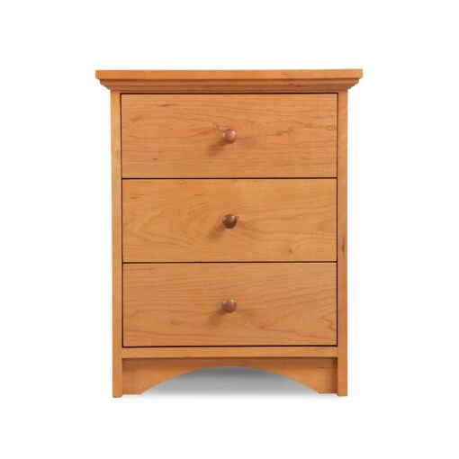 New England Shaker 3-Drawer Nightstand With Arched Base - Image 2