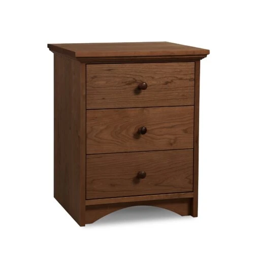 New England Shaker 3-Drawer Nightstand With Arched Base - Image 9