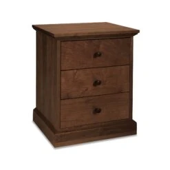 New England Shaker 3-Drawer Nightstand -HomeNest Store New England Shaker 3 Drawer Nightstand Natural Walnut 3rqpq5