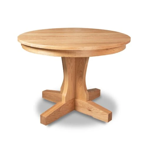 New Traditions Round Pedestal Extension Table - Oak - Clearance
