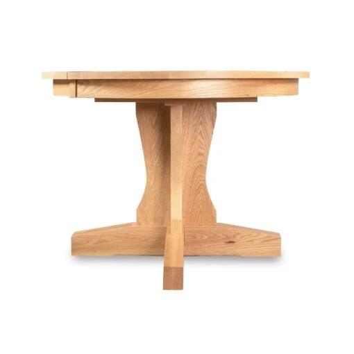 New Traditions Round Pedestal Extension Table - Oak - Clearance - Image 2