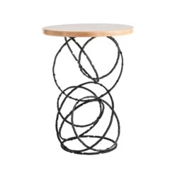 Olympus Wood Top Accent Table -HomeNest Store Olympus Wood Top Accent Table 2