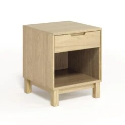Oslo 1-Drawer Enclosed Shelf Nightstand