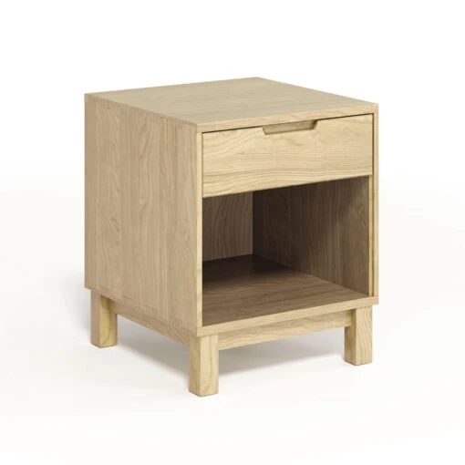 Oslo 1-Drawer Enclosed Shelf Nightstand