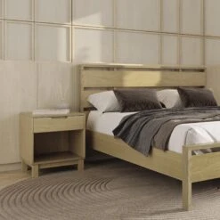 Oslo 1-Drawer Enclosed Shelf Nightstand -HomeNest Store Oslo 1 Drawer Enclosed Shelf Nightstand 2