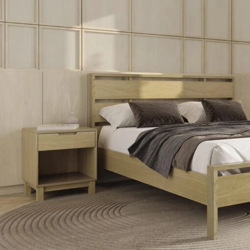 Oslo 1-Drawer Enclosed Shelf Nightstand - Image 3