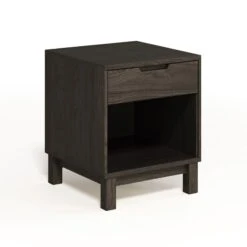 Oslo 1-Drawer Enclosed Shelf Nightstand -HomeNest Store Oslo 1 Drawer Enclosed Shelf Nightstand Seared Oak