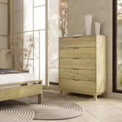Oslo 5-Drawer Wide Chest -HomeNest Store Oslo 5 Drawer Chest 2