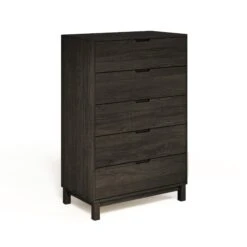 Oslo 5-Drawer Wide Chest -HomeNest Store Oslo 5 Drawer Chest Seared Oak