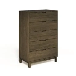 Oslo 5-Drawer Wide Chest -HomeNest Store Oslo 5 Drawer Chest Taupe Oak