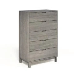 Oslo 5-Drawer Wide Chest -HomeNest Store Oslo 5 Drawer Chest Weathered Oak