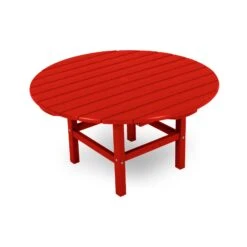 POLYWOOD Outdoor 38" Conversation Table -HomeNest Store Outdoor 38 Inch Conversation Table RCT38SR Sunset Red