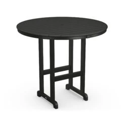POLYWOOD Outdoor 48" Round Bar Table -HomeNest Store Outdoor 48 Inch Round Bar Table RBT248BL Black
