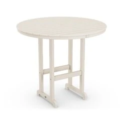 POLYWOOD Outdoor 48" Round Bar Table -HomeNest Store Outdoor 48 Inch Round Bar Table RBT248SA Sand