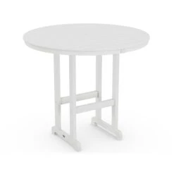 POLYWOOD Outdoor 48" Round Bar Table -HomeNest Store Outdoor 48 Inch Round Bar Table RBT248WH White