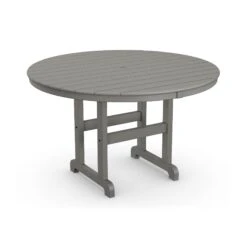 POLYWOOD Outdoor 48" Round Dining Table -HomeNest Store Outdoor 48 Inch Round Dining Table RT248GY Slate Grey