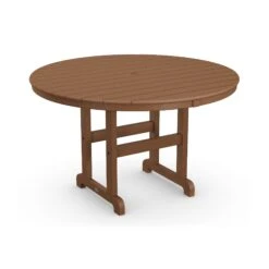 POLYWOOD Outdoor 48" Round Dining Table -HomeNest Store Outdoor 48 Inch Round Dining Table RT248TE Teak