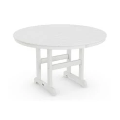 POLYWOOD Outdoor 48" Round Dining Table -HomeNest Store Outdoor 48 Inch Round Dining Table RT248WH White
