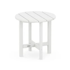 POLYWOOD 18" Round Side Table -HomeNest Store POLYWOOD 18 Inch Round Side Table RST18WH White