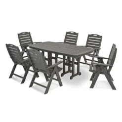 Nautical 7-Piece Dining Set - Slate Grey - Floor Model