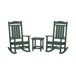 POLYWOOD Presidential Outdoor Rocking Chair 3-Piece Set -HomeNest Store PWS166 1 GR Green