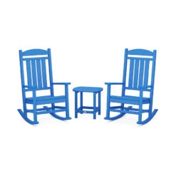 POLYWOOD Presidential Outdoor Rocking Chair 3-Piece Set -HomeNest Store PWS166 1 PB Pacific Blue