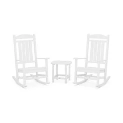 POLYWOOD Presidential Outdoor Rocking Chair 3-Piece Set -HomeNest Store PWS166 1 WH White
