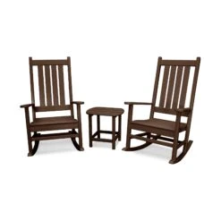 POLYWOOD Vineyard 3-Piece Rocking Set -HomeNest Store PWS355 1 MA Mahogany