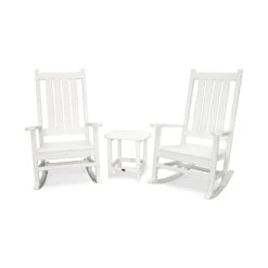 POLYWOOD Vineyard 3-Piece Rocking Set -HomeNest Store PWS355 1 WH White