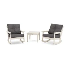 POLYWOOD Vineyard 3-Piece Deep Seating Rocker Set -HomeNest Store PWS396 2 SA145986 Sand Ash Charcoal
