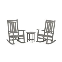 POLYWOOD Estate 3-Piece Rocking Chair Set -HomeNest Store PWS471 1 GY Slate Grey