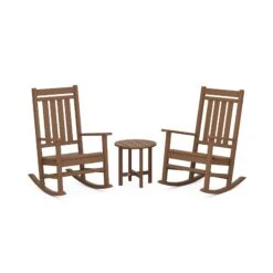 POLYWOOD Estate 3-Piece Rocking Chair Set -HomeNest Store PWS471 1 TE Teak