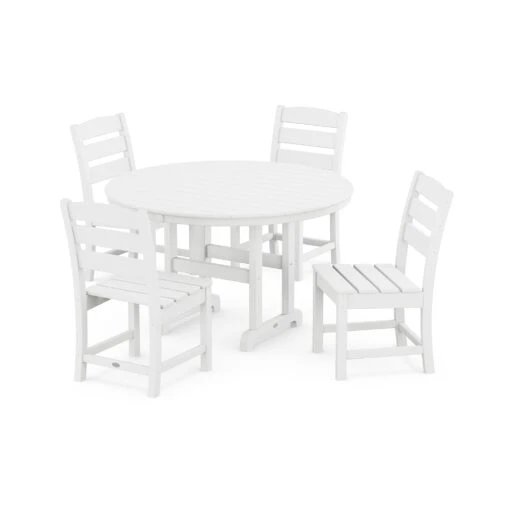 POLYWOOD Lakeside 5-Piece Round Side Chair Dining Set - Image 7