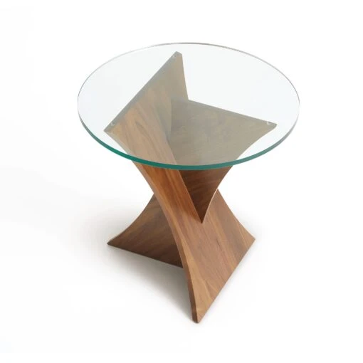 Planes Round Glass Top End Table - Image 3