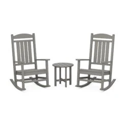 POLYWOOD Presidential 3-Piece Rocker Set -HomeNest Store Presidential 3 Piece Rocker Set PWS109 1 GY Slate Grey