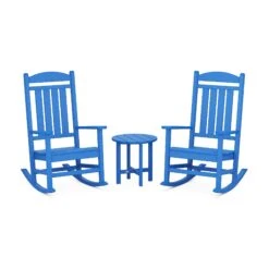 POLYWOOD Presidential 3-Piece Rocker Set -HomeNest Store Presidential 3 Piece Rocker Set PWS109 1 PB Pacific Blue