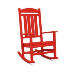 POLYWOOD Presidential Outdoor Rocking Chair -HomeNest Store Presidential Outdoor Rocking Chair R100SR Sunset Red