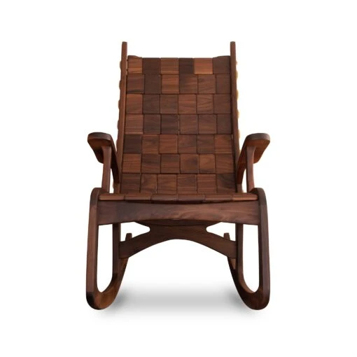 Quilted Vermont Walnut Rocking Chair - Image 2