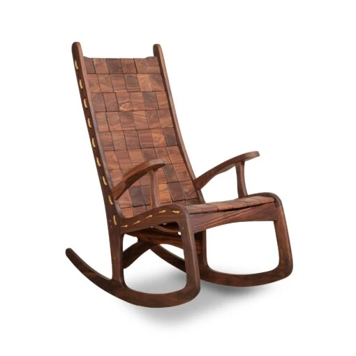Quilted Vermont Walnut Rocking Chair - Image 12