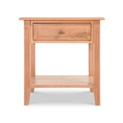 Renfrew Shaker 1-Drawer Open Shelf Nightstand -HomeNest Store Renfrew 1 Drawer Open Shelf Nighstand Natural Maple