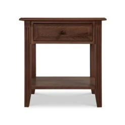 Renfrew Shaker 1-Drawer Open Shelf Nightstand -HomeNest Store Renfrew 1 Drawer Open Shelf Nighstand Natural Walnut