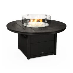 POLYWOOD Round 48" Fire Pit Table -HomeNest Store Round 48 Inch Fire Pit Table CTF48RBL Black